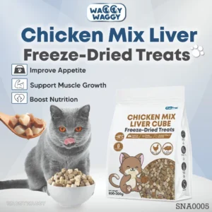 WaggyWaggy Chicken Mix Liver Booster Gemok Repacked Freeze-Dried Pet Snacks Cat Dog Gemuk